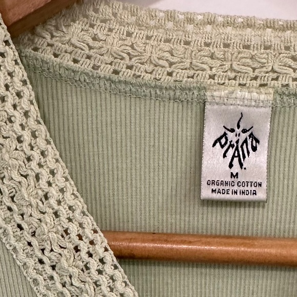 PrAna | Organic Cotton Long Sleeve Ribbed Shirt Light Green Women’s Medium - Picture 3 of 8